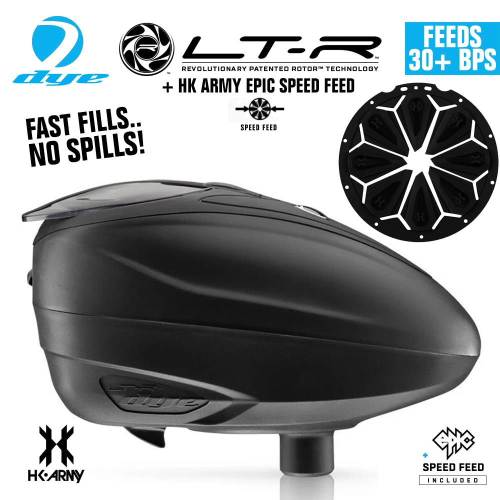 Dye LT-R Electronic Paintball Loader with HK Army Epic Speed Feed