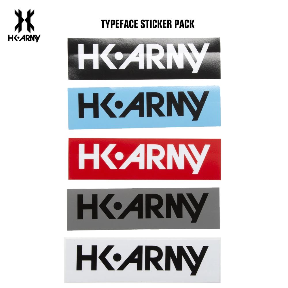 HK Army Paintball Sticker Pack - Typeface (5 Assorted)