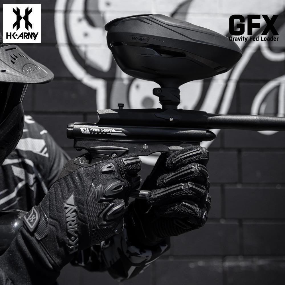 HK Army GFX Gravity Fed Paintball Loader Hopper - Black