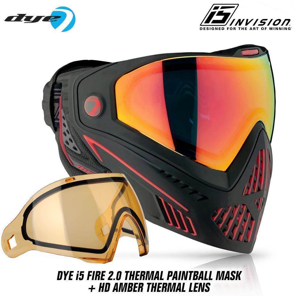 Dye I5 Thermal Paintball Mask Goggles with GSR Pro Strap - PaintballDeals.com