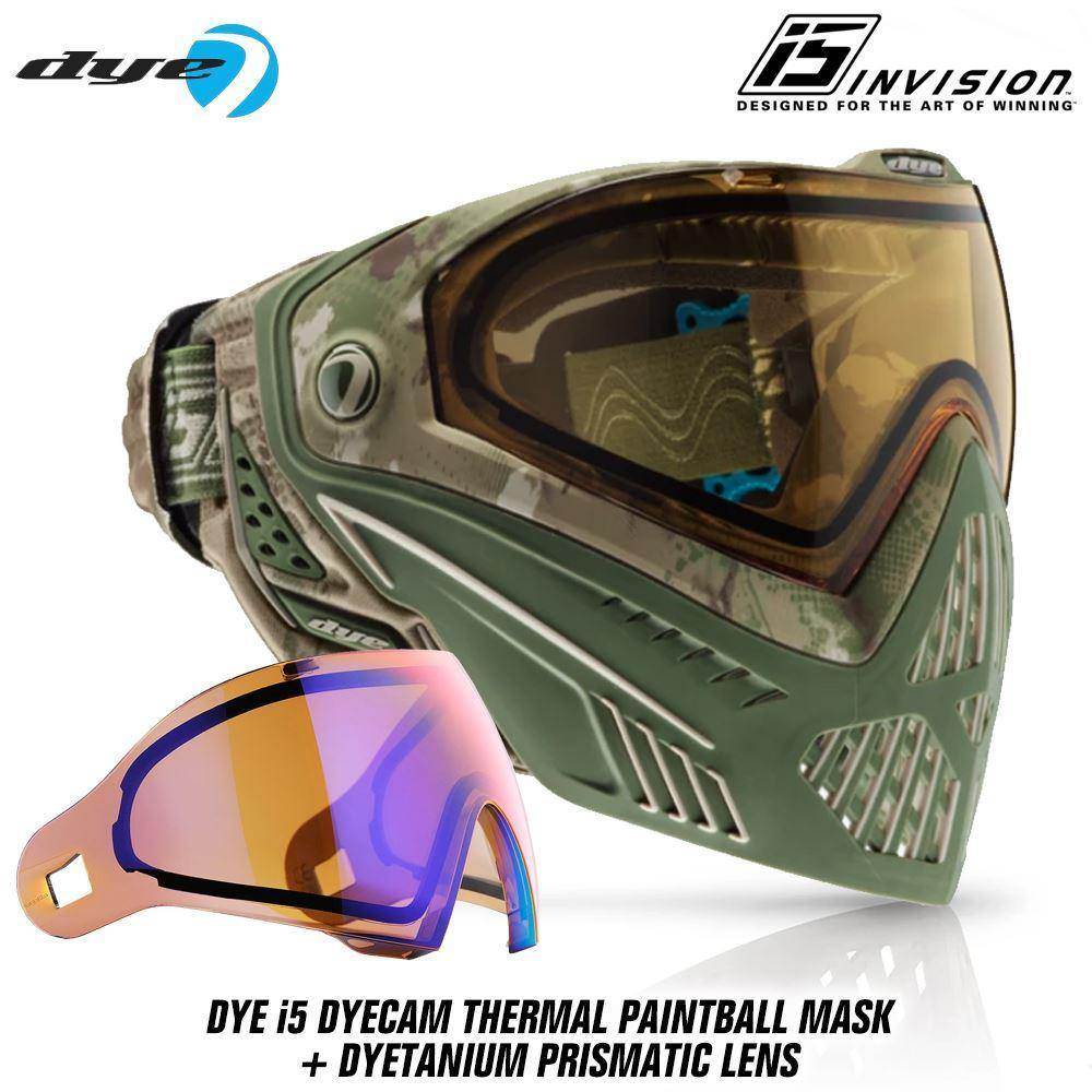 Dye I5 Thermal Paintball Mask Goggles with GSR Pro Strap - PaintballDeals.com