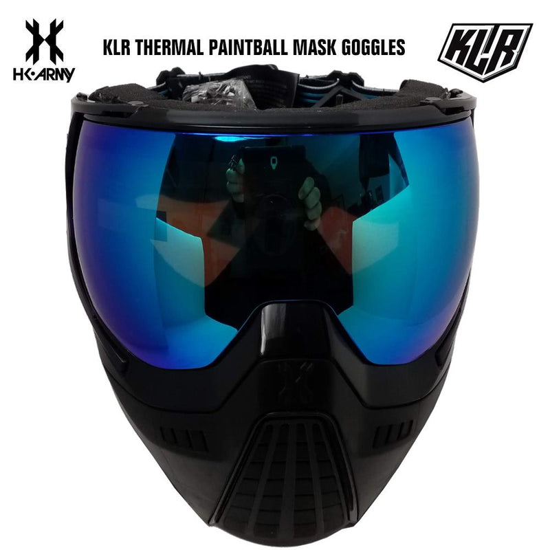 CLEARANCE HK Army KLR Thermal Anti-Fog Paintball Mask Goggles - Onyx (Black/Black) - Arctic Lens - OPEN BOX