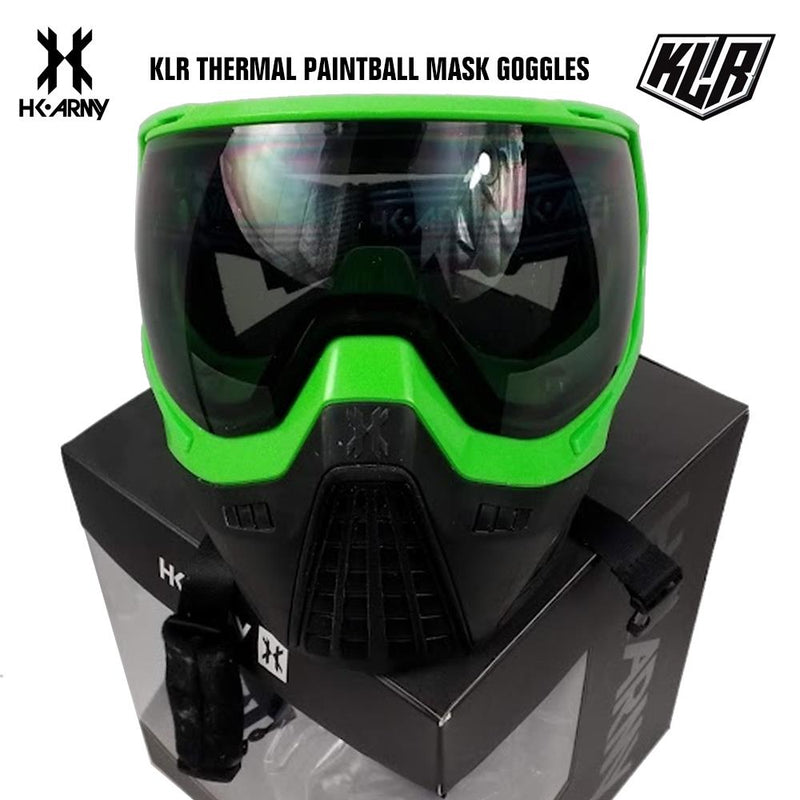 CLEARANCE HK Army KLR Thermal Paintball Mask Goggle - Blackout Neon Green - USED