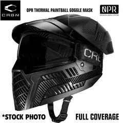CLEARANCE Carbon OPR Full Head Coverage Thermal Paintball Goggles Mask - Black - Used But NOT Abused