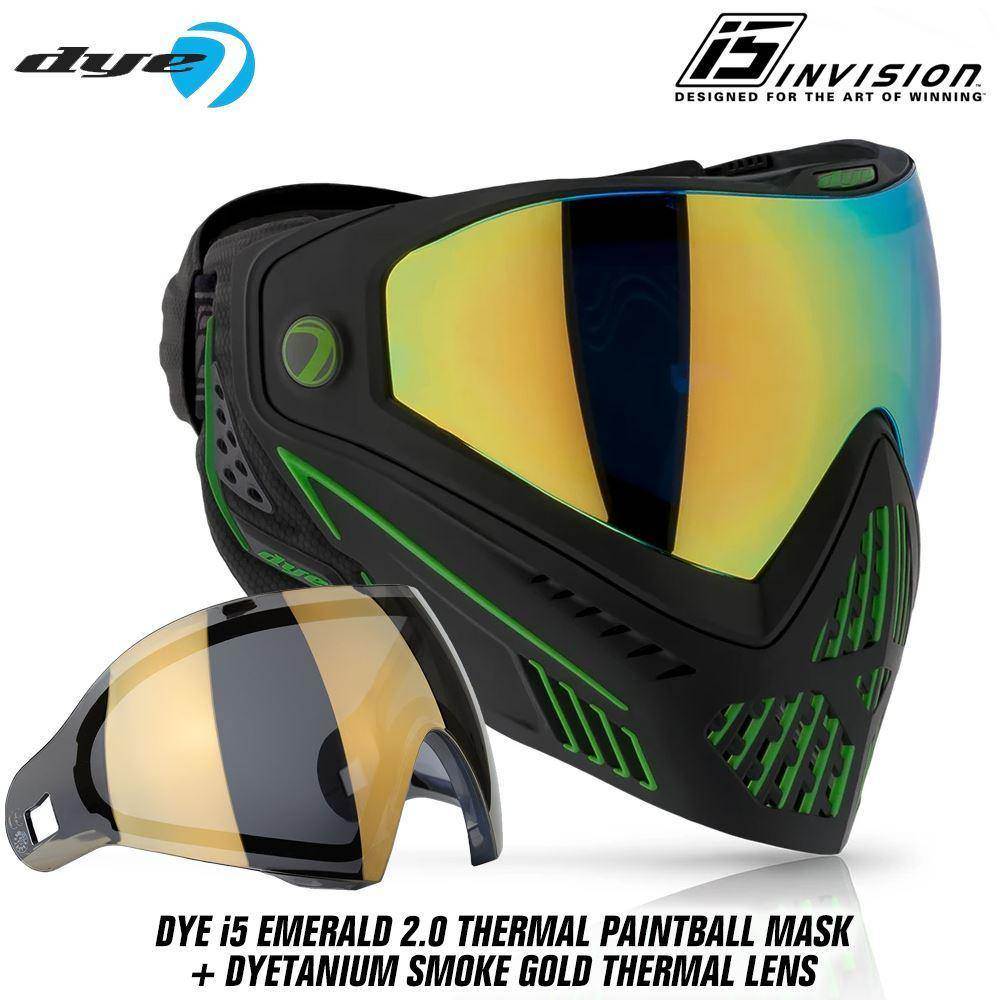 Dye I5 Thermal Paintball Mask Goggles with GSR Pro Strap - PaintballDeals.com