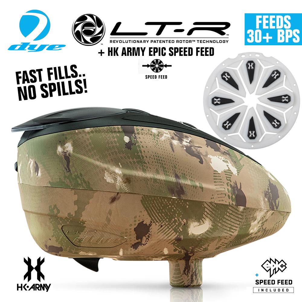 Dye LT-R Electronic Paintball Loader with HK Army Epic Speed Feed
