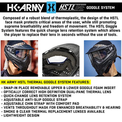 CLEARANCE HK Army HSTL Goggle Thermal Dual Paned Paintball Mask - Black | Used But NOT Abused