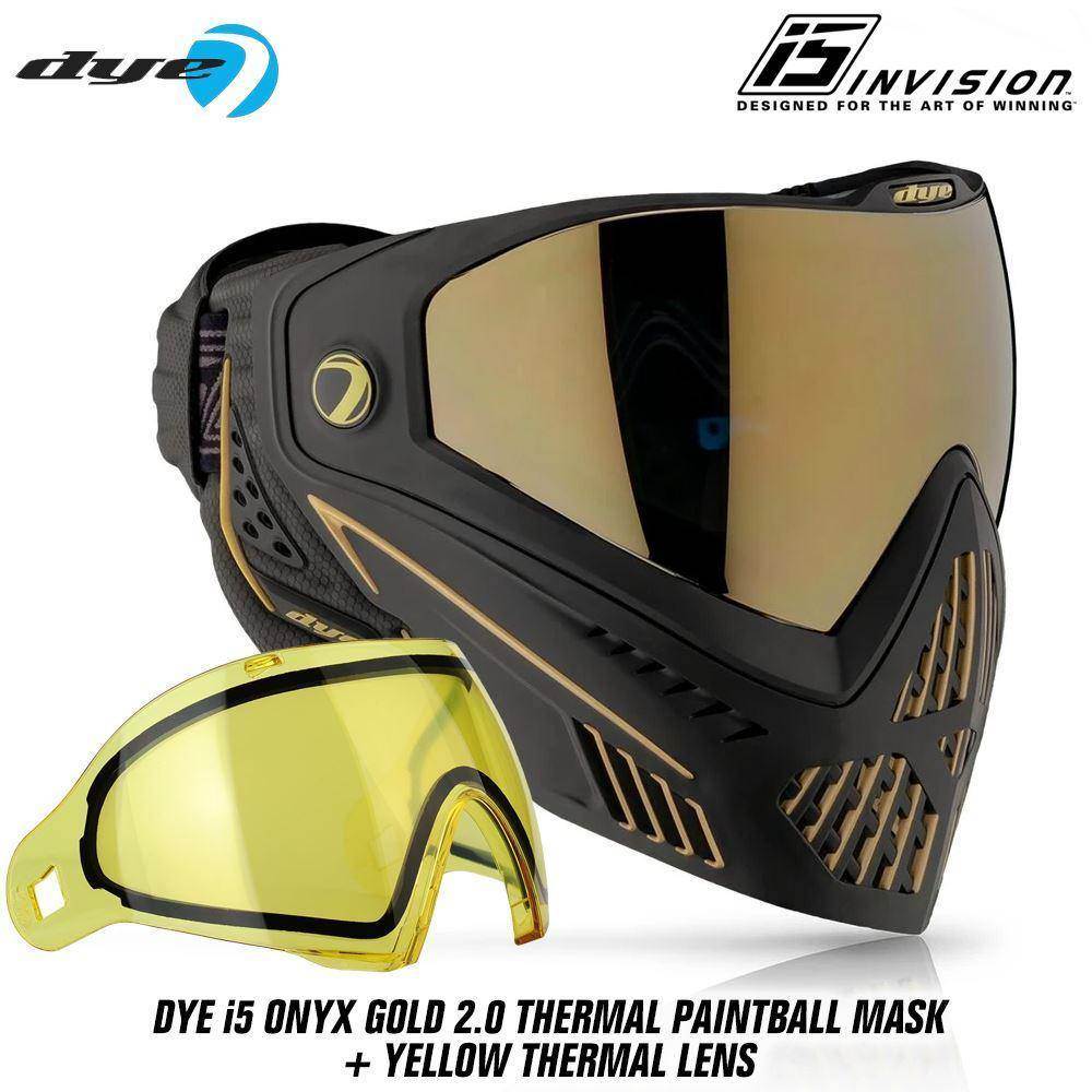 Dye I5 Thermal Paintball Mask Goggles with GSR Pro Strap - PaintballDeals.com