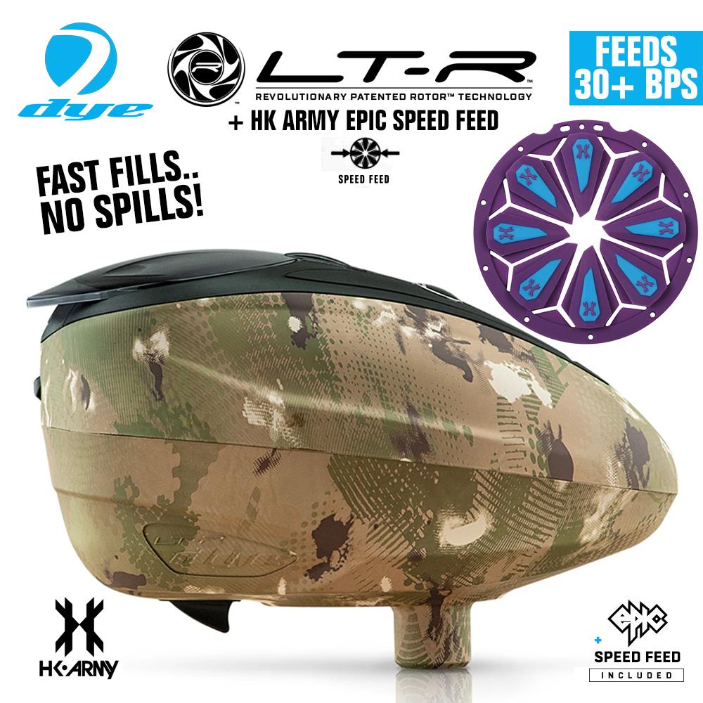 Dye LT-R Electronic Paintball Loader with HK Army Epic Speed Feed
