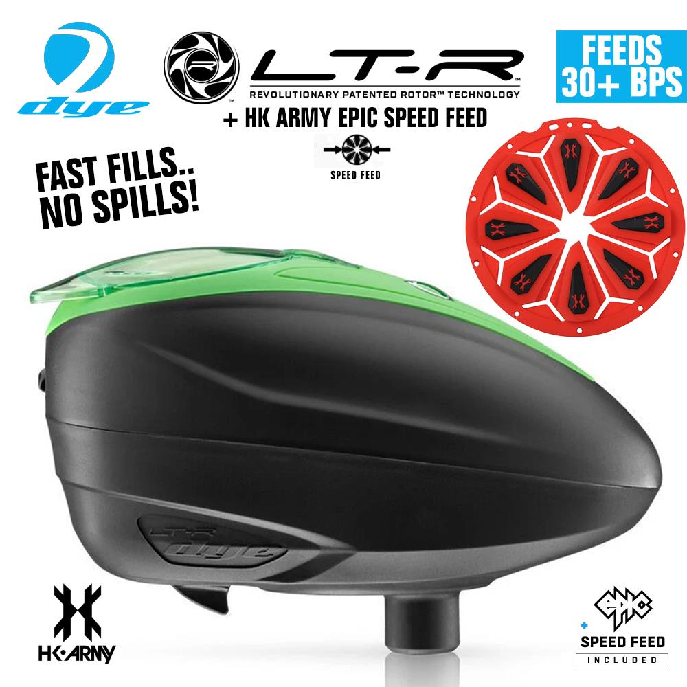 Dye LT-R Electronic Paintball Loader with HK Army Epic Speed Feed