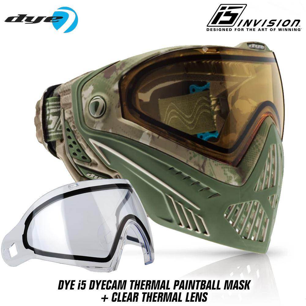 Dye I5 Thermal Paintball Mask Goggles with GSR Pro Strap - PaintballDeals.com