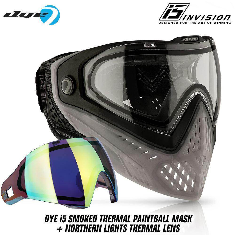 Dye I5 Thermal Paintball Mask Goggles with GSR Pro Strap - PaintballDeals.com