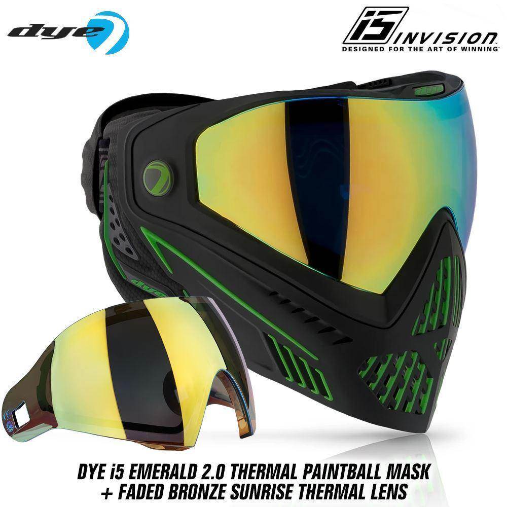 Dye I5 Thermal Paintball Mask Goggles with GSR Pro Strap - PaintballDeals.com