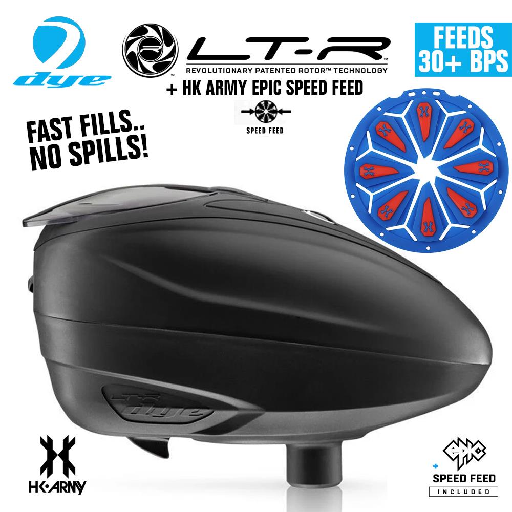 Dye LT-R Electronic Paintball Loader with HK Army Epic Speed Feed