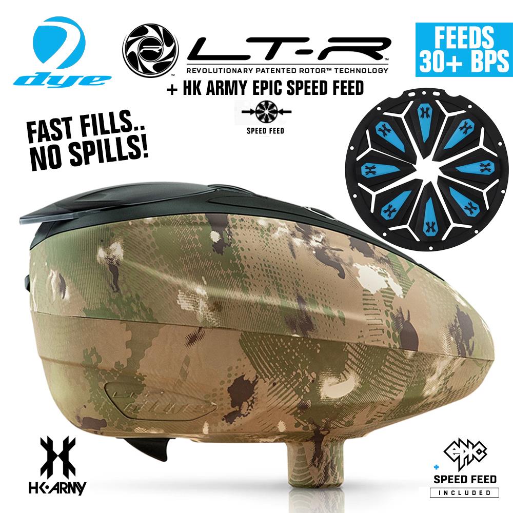 Dye LT-R Electronic Paintball Loader with HK Army Epic Speed Feed