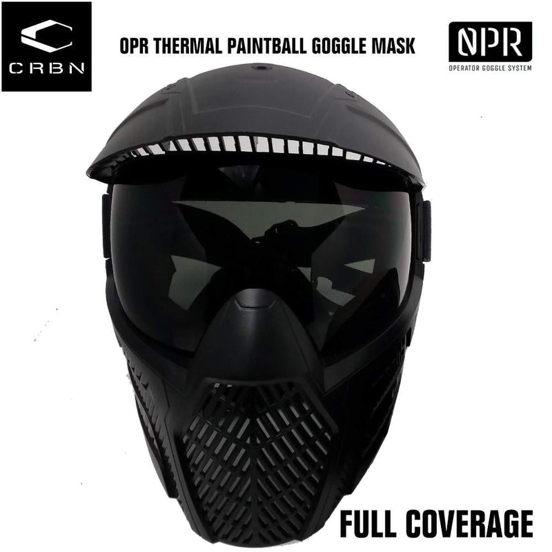 CLEARANCE Carbon OPR Full Head Coverage Thermal Paintball Goggles Mask - Black