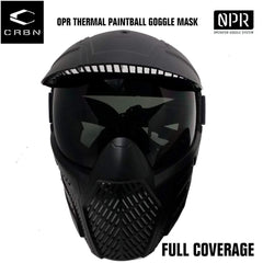 CLEARANCE Carbon OPR Full Head Coverage Thermal Paintball Goggles Mask - Black - Used But NOT Abused