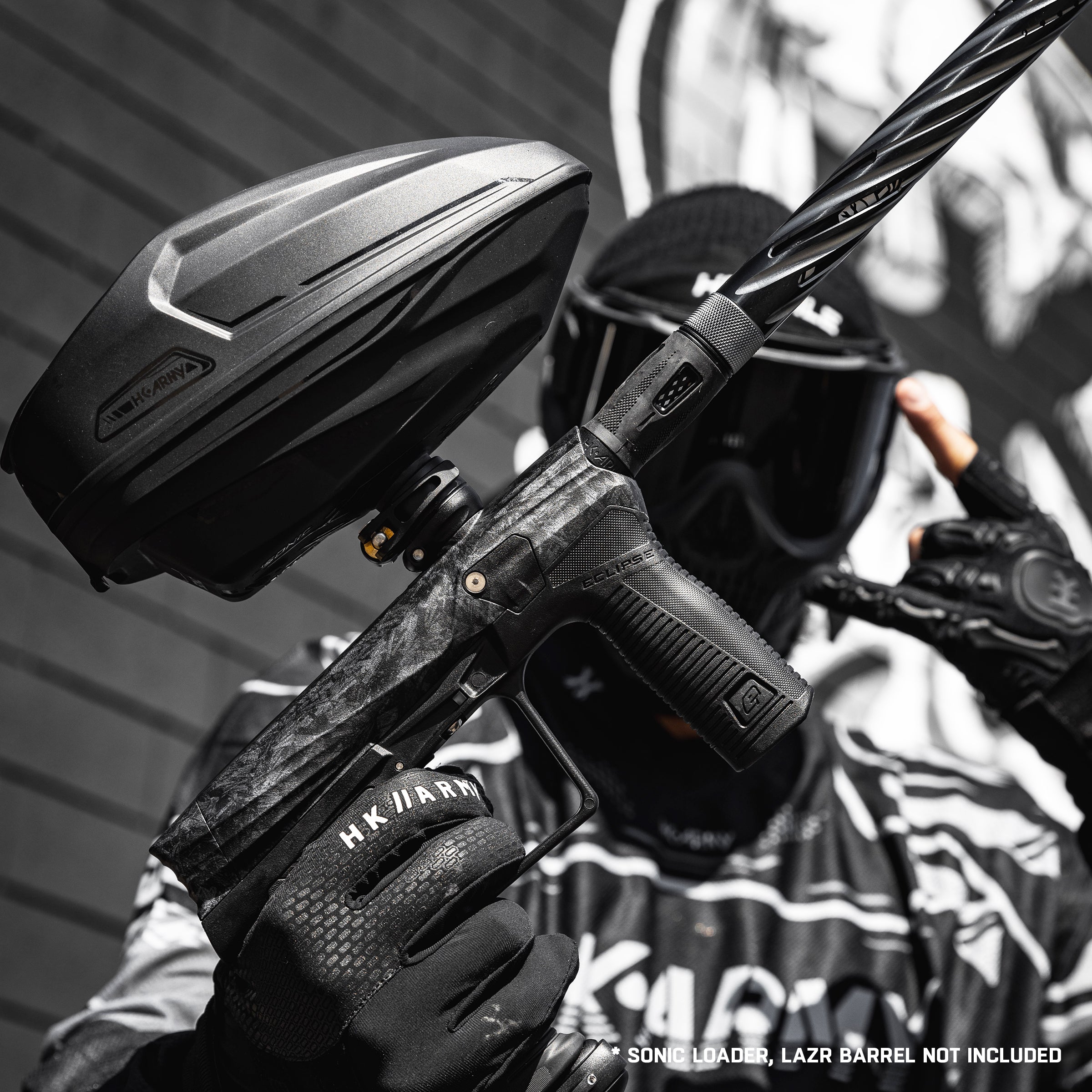 HK Army x Planet Eclipse ETHA3 Shrapnel Electronic Gun std config, marker, balanced shot feel, for woodsball play, product detail