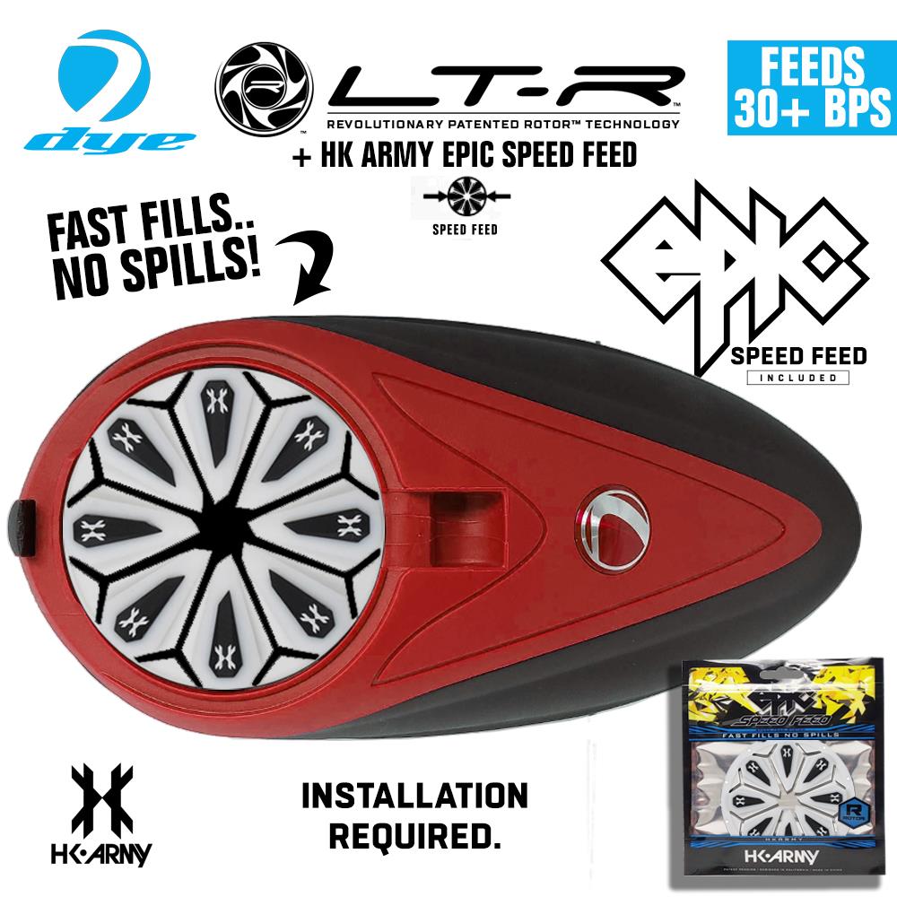 Dye LT-R Electronic Paintball Loader with HK Army Epic Speed Feed