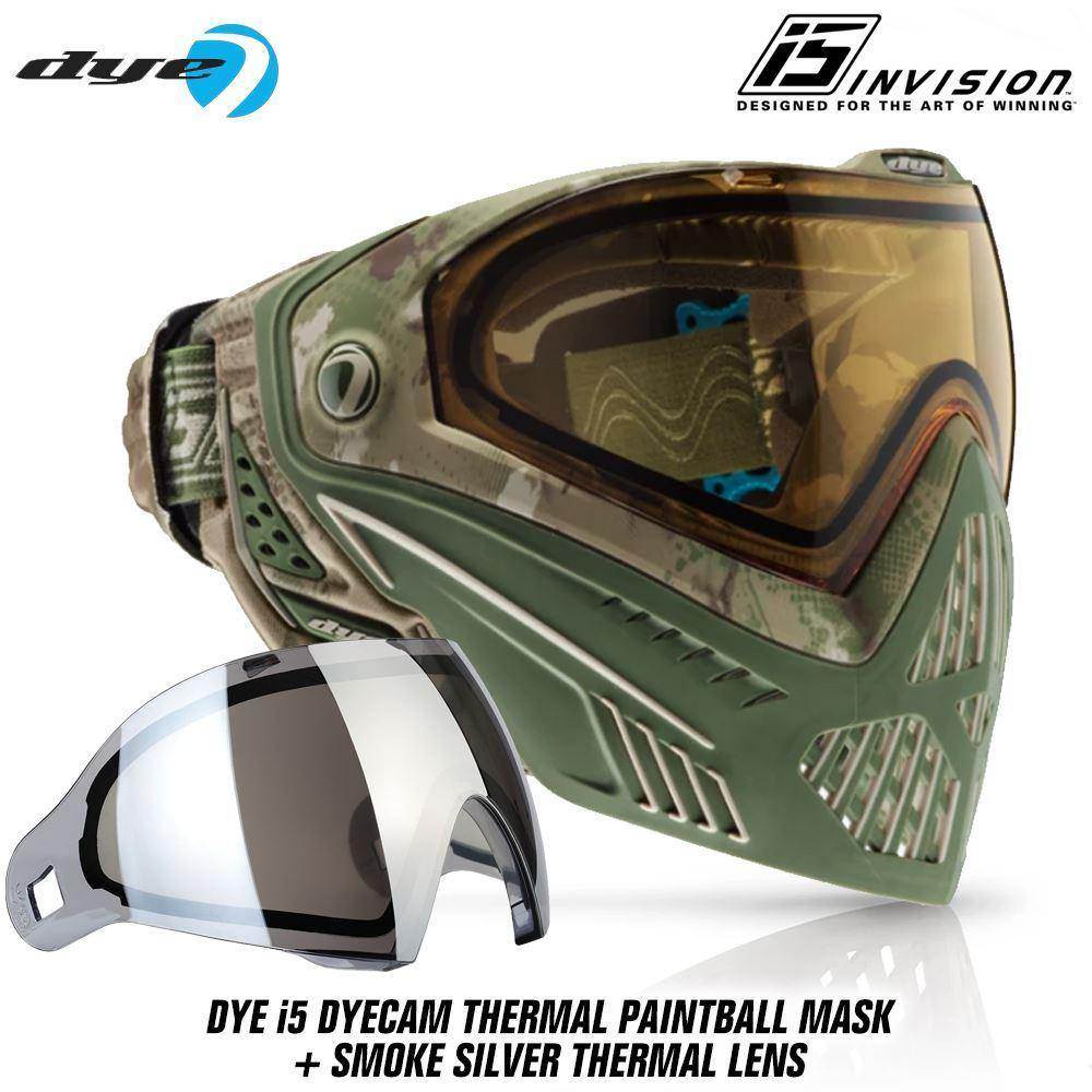 Dye I5 Thermal Paintball Mask Goggles with GSR Pro Strap - PaintballDeals.com