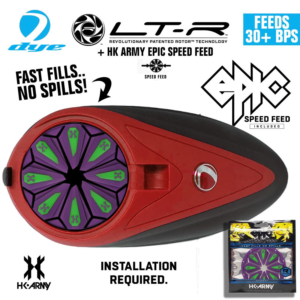 Dye LT-R Electronic Paintball Loader with HK Army Epic Speed Feed