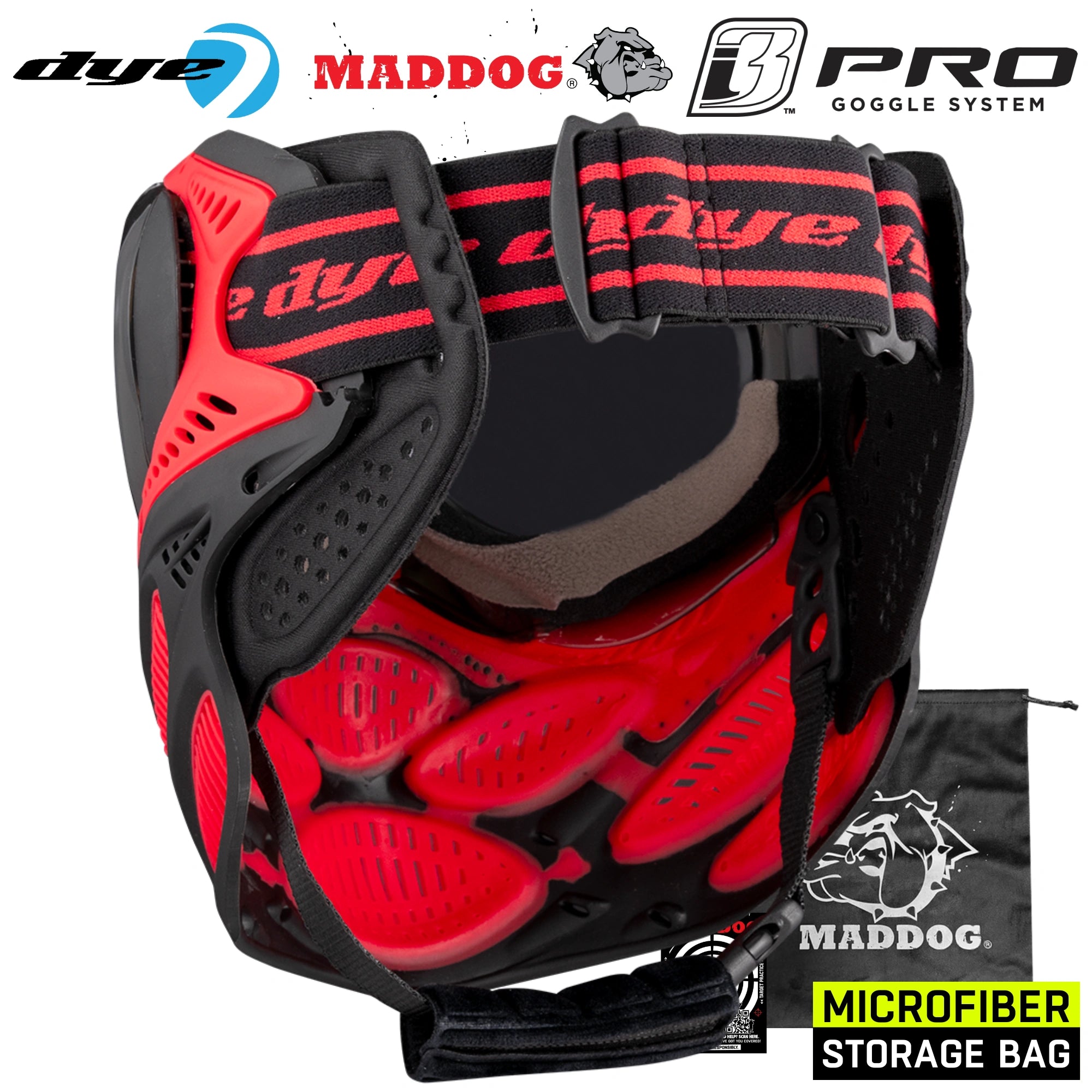 Dye I3 PRO Anti Fog Thermal Paintball Mask Airsoft Goggles w/ Optional Maddog Microfiber Storage Bag