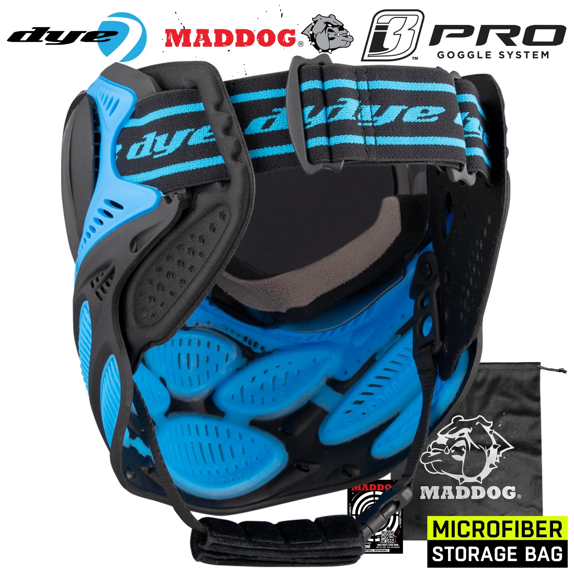 Dye I3 PRO Anti Fog Thermal Paintball Mask Airsoft Goggles w/ Optional Maddog Microfiber Storage Bag