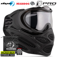 Dye I3 PRO Anti Fog Thermal Mask Goggles w/ Optional Maddog Microfiber std config, mask, face coverage, for rec ball games, setup view