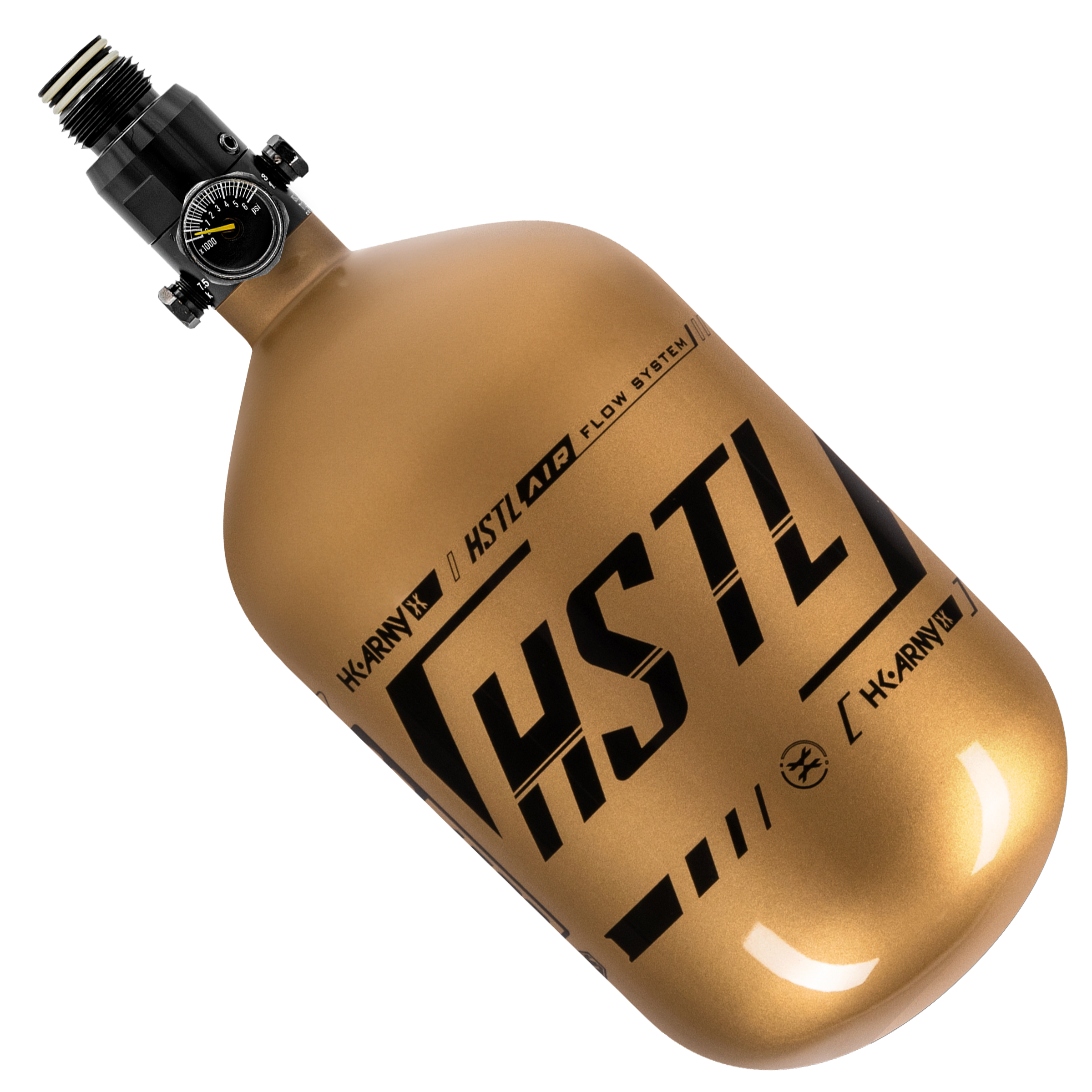 HK Army HSTL 68ci 4500psi Carbon Fiber Tank w std config, HPA tank, durable bottle setup, for markers, feature detail