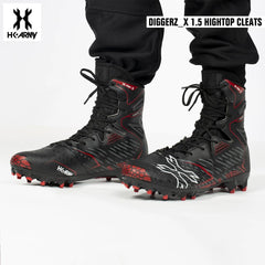 HK Army Diggerz_X 1.5 Hightop Paintball Cleats - Black/Red HK Army