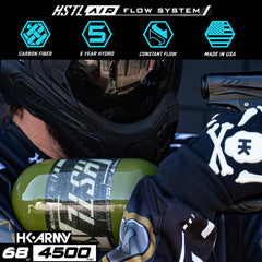 HK Army HSTL 68/4500 Carbon Fiber HPA Compressed Air Paintball Tank System - Standard Reg - Olive HK Army