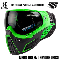 HK Army KLR Thermal Anti-Fog Paintball Mask Goggles - Neon Green (Green/Green Vents) - Smoke Lens HK Army