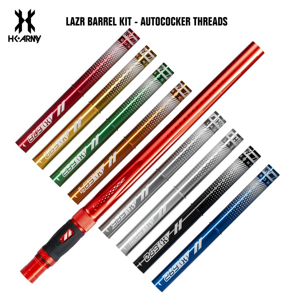 HK Army LAZR Paintball Barrel Kit - Autococker - Dust Red / Colored Inserts HK Army