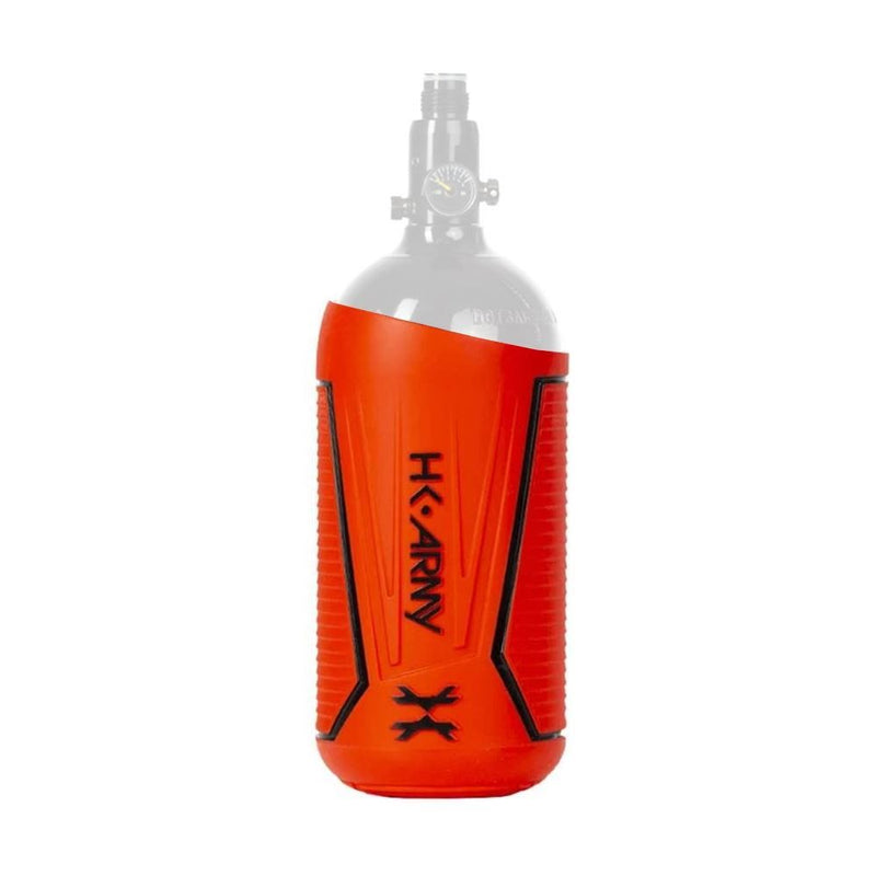 Red and black HK Army Vice paintball tank cover for 48ci aluminum tanks with anti-slip rubber design
