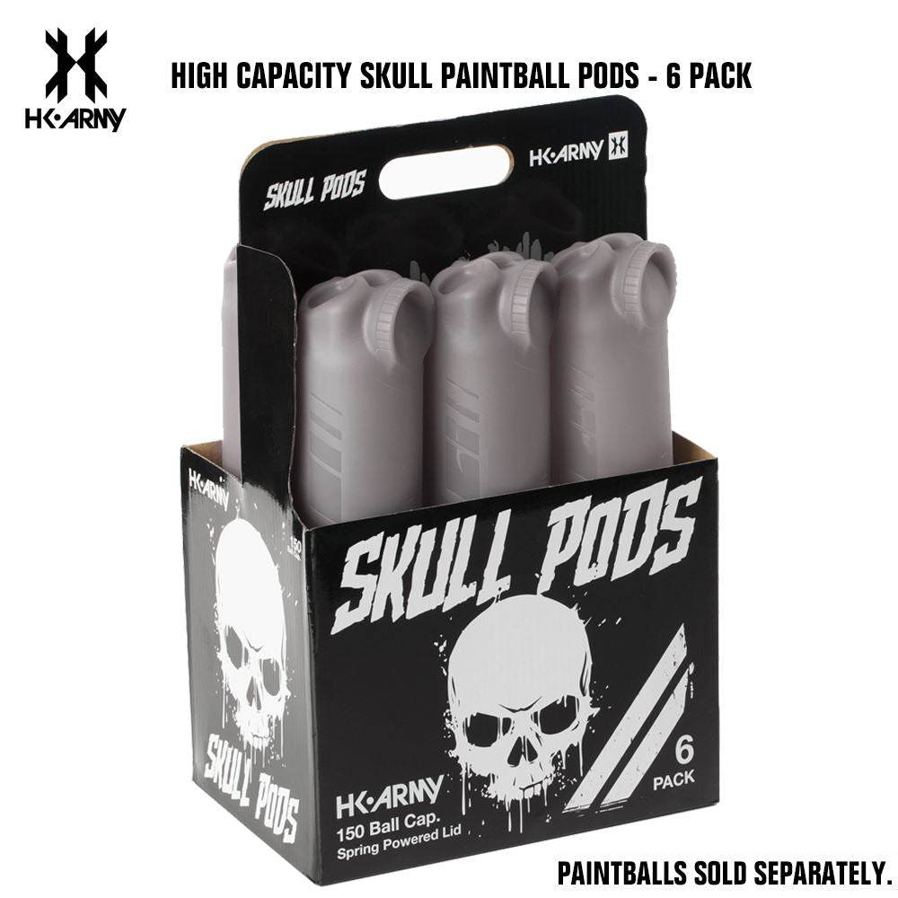 HK Army High Capacity Skull Pods - 6 Pack std config, pod, field ready reloads, for pod packs, kit layout
