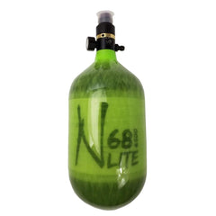 Ninja Paintball LITE TRANSLUCENT 68/4500 Carbon Fiber Compressed Air HPA Paintball Tank with Pro V2 Regulator - Lime Ninja Paintball