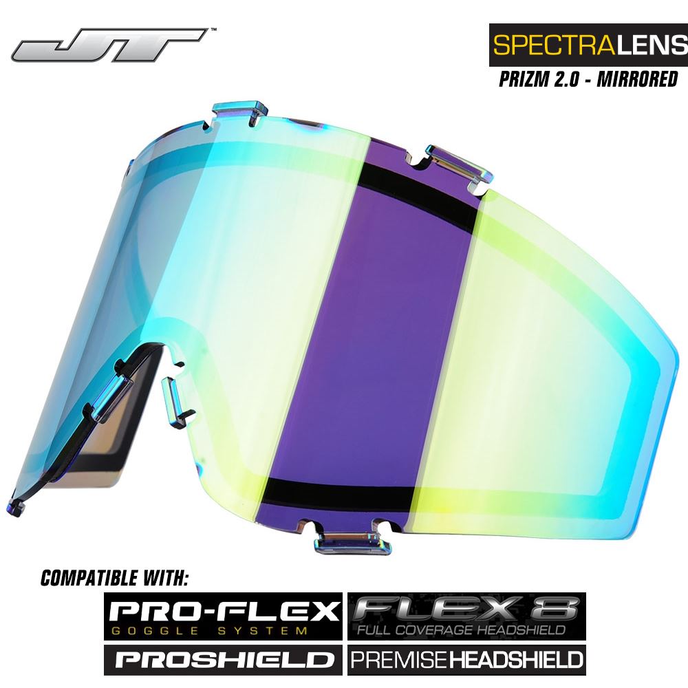JT Spectra Paintball Mask Dual-Pane Thermal Replacement Lens - Prizm 2.0 Yellow Retro JT Paintball