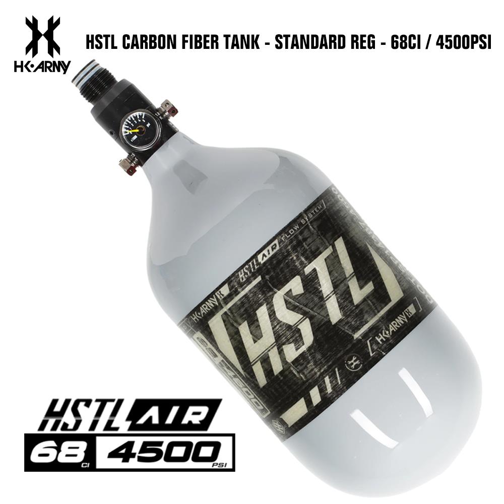 HK Army HSTL 68/4500 Carbon Fiber HPA Compressed Air Paintball Tank System - Standard Reg - Grey HK Army