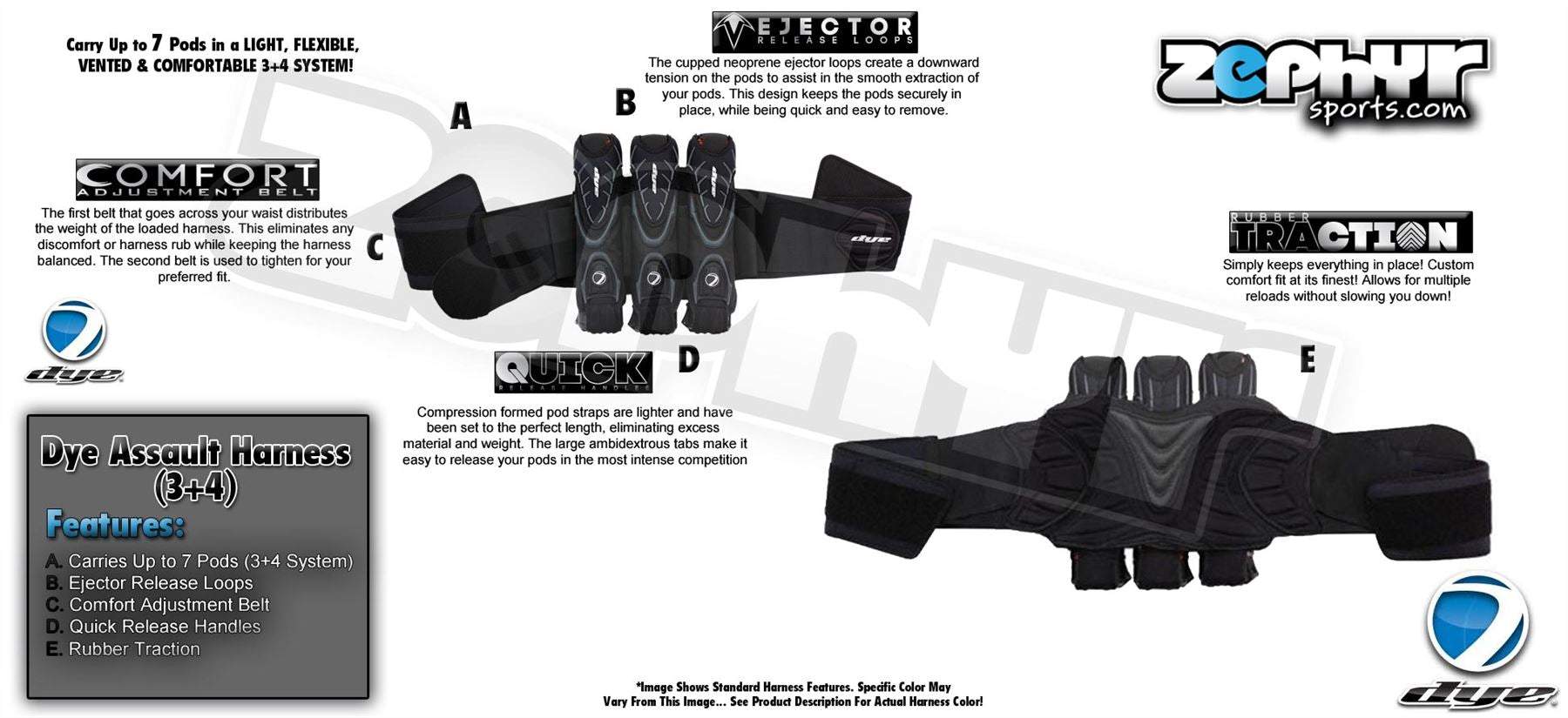 Dye Assault Paintball Harness Pod Pack Maddog Sports