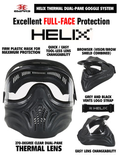 Empire Axe 2.0 Electronic Full Auto Paintball Gun w/ 48/3000 HPA Tank, Empire Halo Too Loader, Empire Helix Thermal Mask, Neck Protector, 4+3 Harness & (4) Pods Starter Package