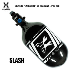 HK Army Slash 68/4500 Extra Lite Carbon Fiber Compressed Air HPA Paintball Tank - V2 Pro Reg - Metallic Black/White HK Army