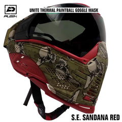 Push Unite Thermal Paintball Goggle Mask - S.E. Sandana Red (Smoke Lens) Push Paintball