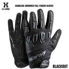 HK Army Full Finger Hardline Armored Paintball Gloves - Blackout HK Army