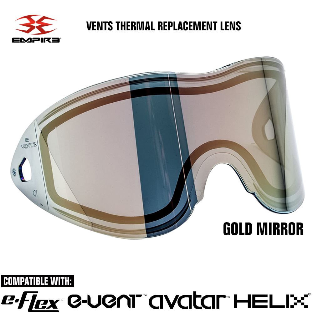 Empire Vents Paintball Mask Goggles Thermal Replacement Lens - Gold Mirror Empire