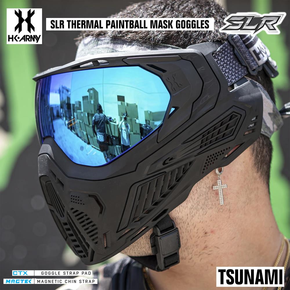 HK Army SLR Thermal Paintball Mask Goggles - Tsunami (Black/Black/Black) - Arctic Thermal Lens HK Army
