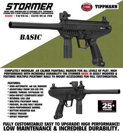 Tippmann Stormer Basic Semi-Automatic .68 Caliber Paintball Gun Marker - Black - 14911 Tippmann