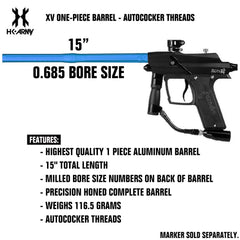 HK Army XV One-Piece Paintball Barrel - Autococker - Dust Blue - 0.685 Bore Size HK Army
