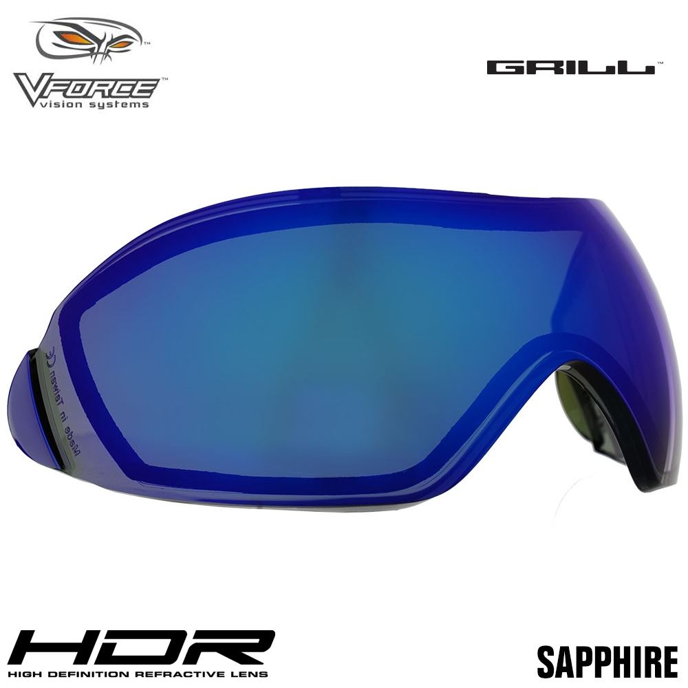 V-Force Grill Paintball Mask Replacement Anti-Fog HDR Thermal Lens - Sapphire V-Force