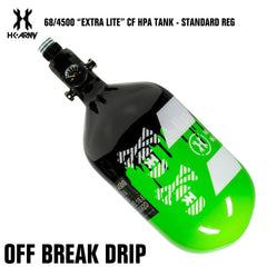 HK Army 68/4500 "Extra Lite" Compressed Air HPA Paintball Tank with Standard Reg - Off Break Drip - Green Black HK Army