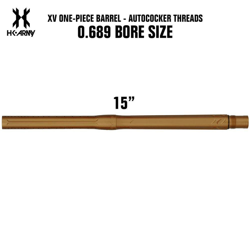 HK Army XV One-Piece Paintball Barrel - Autococker - Dust Gold - 0.689 Bore Size HK Army